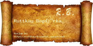Ruttkay Bogárka névjegykártya